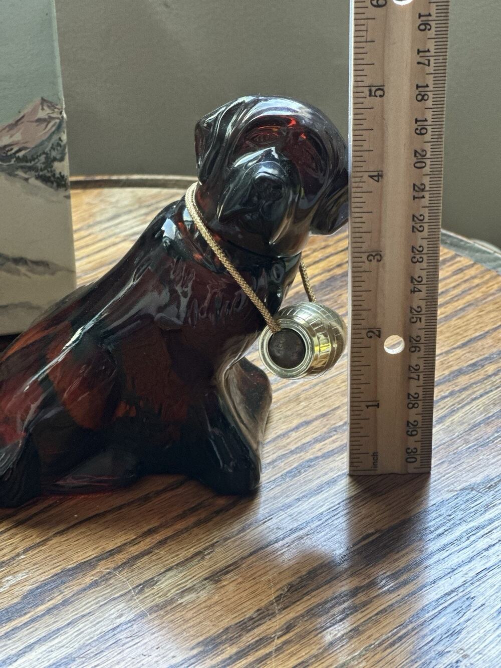 Avon Old Faithful Saint Bernard Dog Decanter Bottle 5 fl oz Glass w/ Box